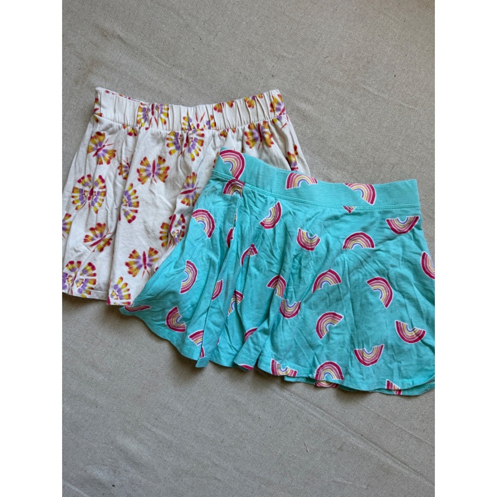Gap Kids & Childrens Place Skort Lot 2 Butterfly Rainbow Teal Cream XL L 10 12